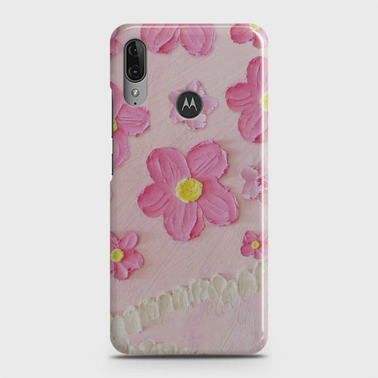 Motorola Moto E6 Plus Cover - Floral Series - Design 2 - Pink - Matte Finish - Snap On Hard Case with LifeTime Colors Guarantee