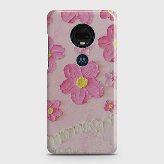 Motorola Moto G7 Plus Cover - Floral Series - Design 2 - Pink - Matte Finish - Snap On Hard Case with LifeTime Colors Guarantee