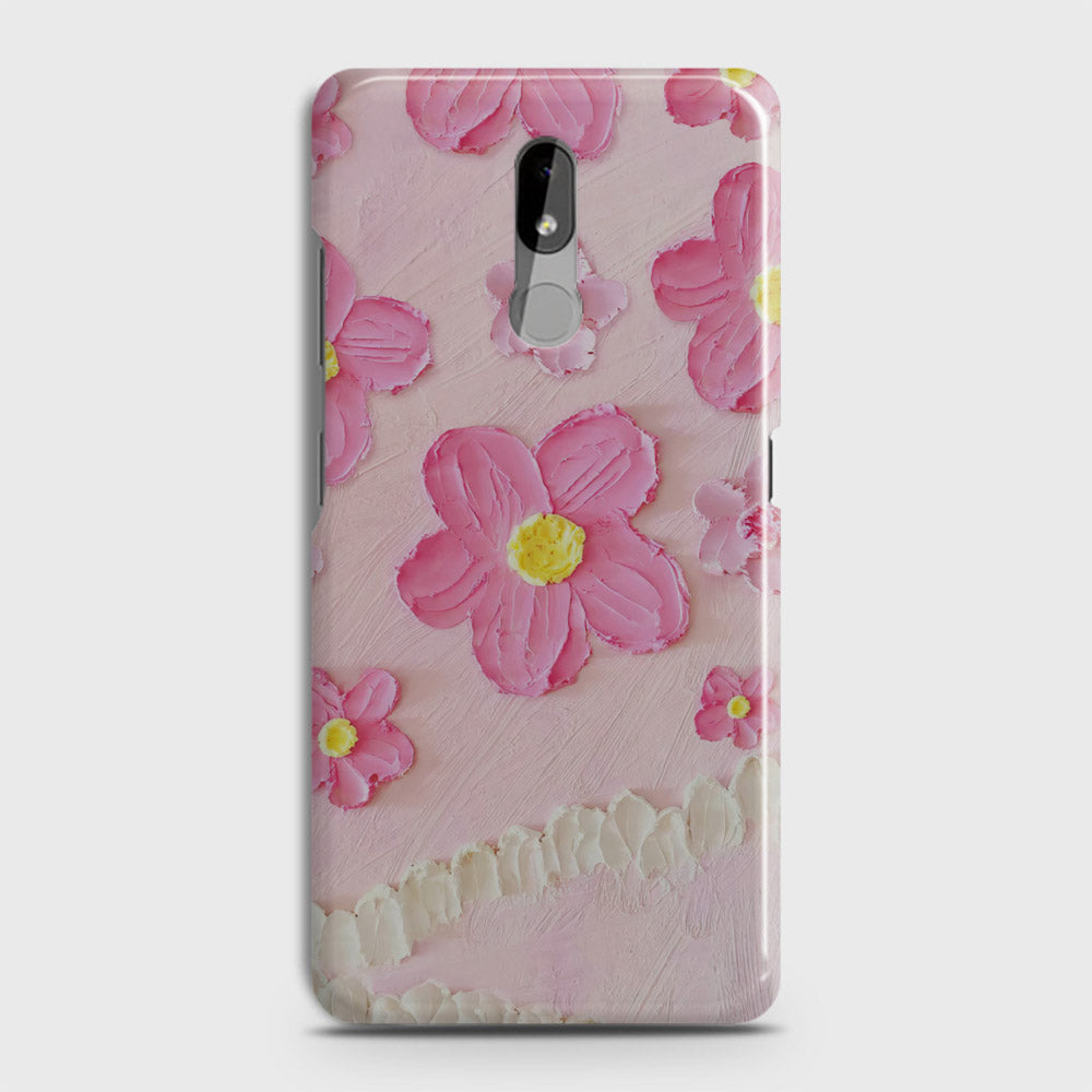 Nokia 3.2 Cover - Floral Series - Design 2 - Pink - Matte Finish - Snap On Hard Case with LifeTime Colors Guarantee