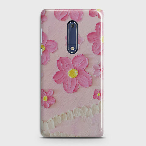 Nokia 5 Cover - Floral Series - Design 2 - Pink - Matte Finish - Snap On Hard Case with LifeTime Colors Guarantee