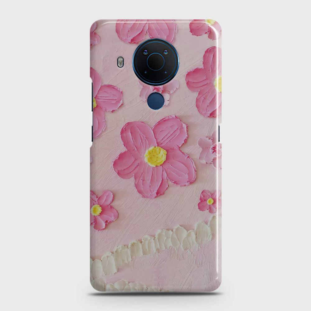 Nokia 5.4 Cover - Floral Series - Design 2 - Pink - Matte Finish - Snap On Hard Case with LifeTime Colors Guarantee