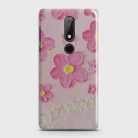 Nokia 6.1 Plus Cover - Floral Series - Design 2 - Pink - Matte Finish - Snap On Hard Case with LifeTime Colors Guarantee