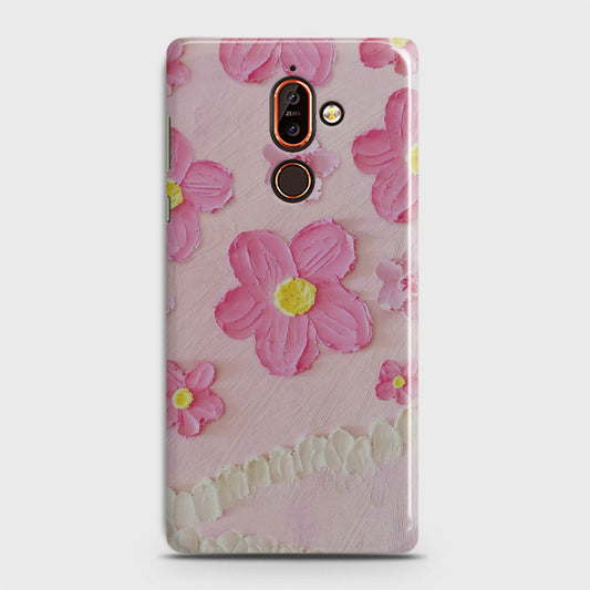 Nokia 7 Plus Cover - Floral Series - Design 2 - Pink - Matte Finish - Snap On Hard Case with LifeTime Colors Guarantee