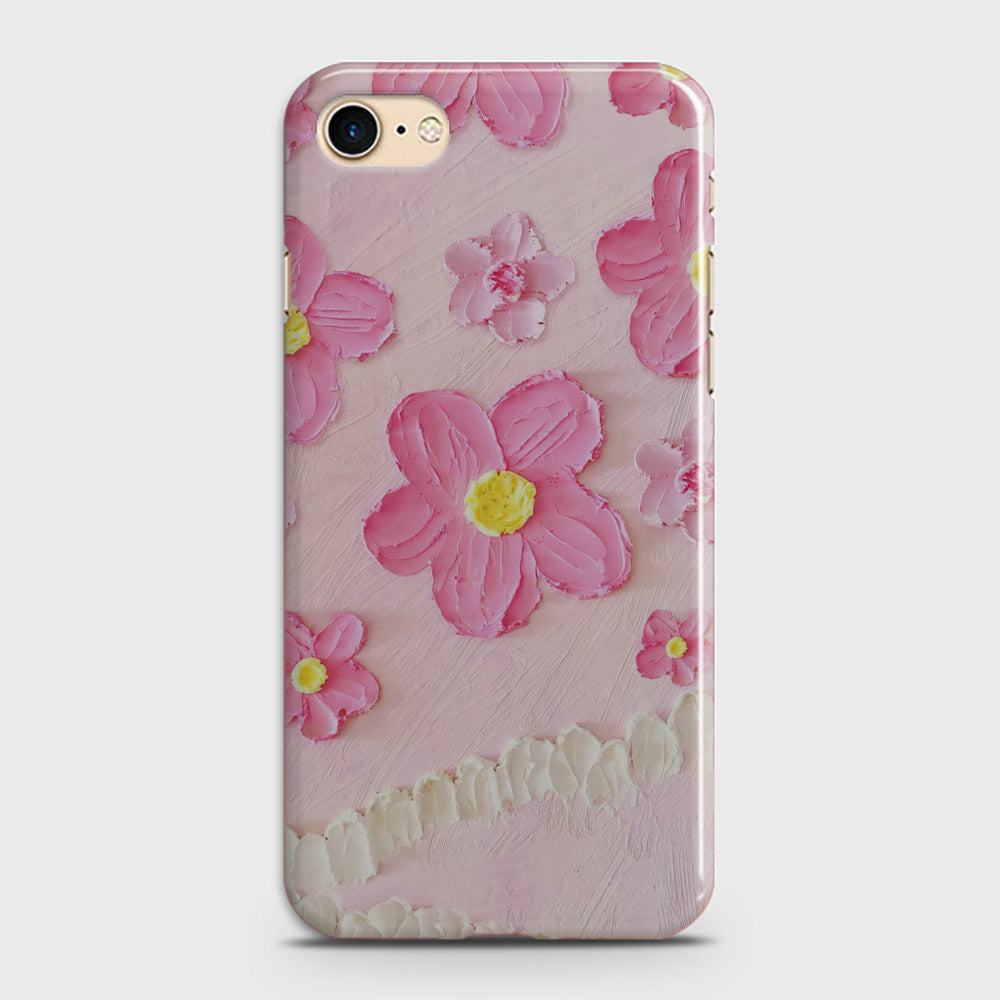 iPhone 8 Cover - Floral Series - Design 2 - Pink - Matte Finish - Snap On Hard Case with LifeTime Colors Guarantee