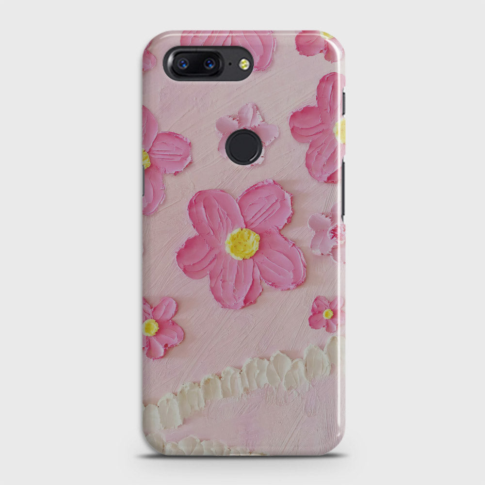 OnePlus 5T  Cover - Floral Series - Design 2 - Pink - Matte Finish - Snap On Hard Case with LifeTime Colors Guarantee