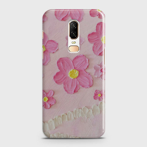 OnePlus 6  Cover - Floral Series - Design 2 - Pink - Matte Finish - Snap On Hard Case with LifeTime Colors Guarantee