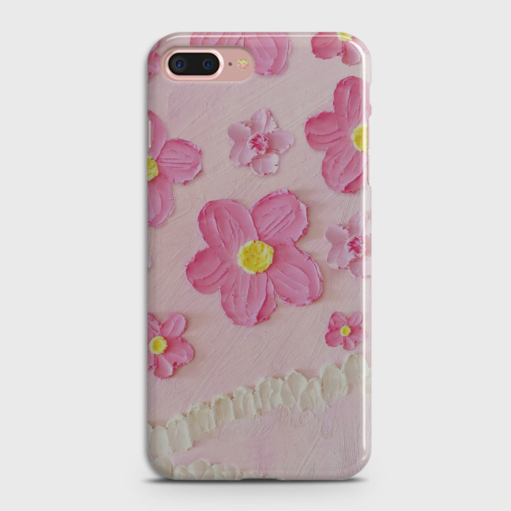 iPhone 8 Plus Cover - Floral Series - Design 2 - Pink - Matte Finish - Snap On Hard Case with LifeTime Colors Guarantee