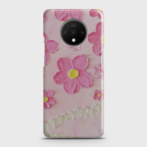 OnePlus 7T Cover - Floral Series - Design 2 - Pink - Matte Finish - Snap On Hard Case with LifeTime Colors Guarantee