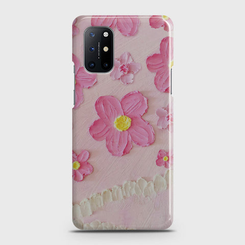 OnePlus 8T  Cover - Floral Series - Design 2 - Pink - Matte Finish - Snap On Hard Case with LifeTime Colors Guarantee