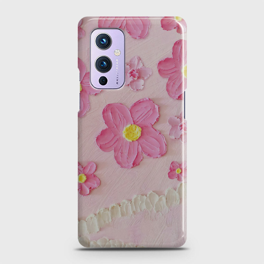 OnePlus 9  Cover - Floral Series - Design 2 - Pink - Matte Finish - Snap On Hard Case with LifeTime Colors Guarantee