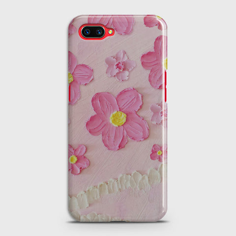 Oppo A3S Cover - Floral Series - Design 2 - Pink - Matte Finish - Snap On Hard Case with LifeTime Colors Guarantee