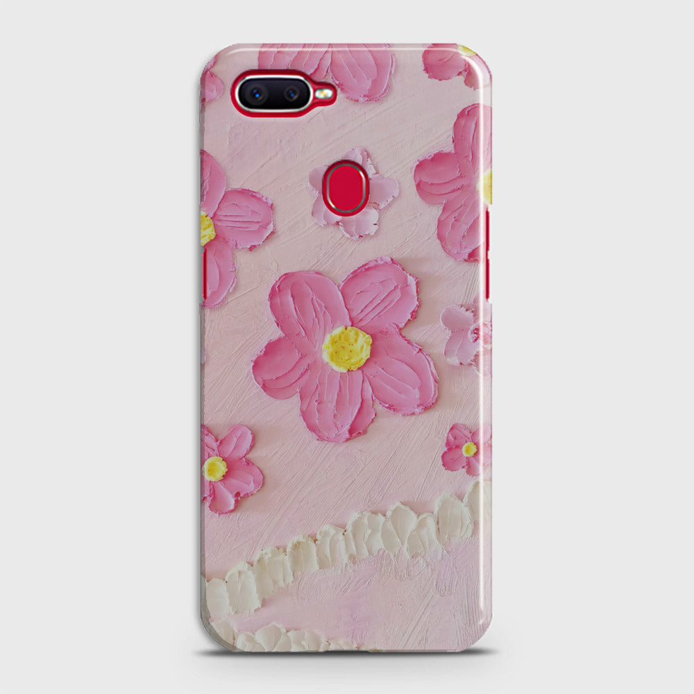 Oppo A7 Cover - Floral Series - Design 2 - Pink - Matte Finish - Snap On Hard Case with LifeTime Colors Guarantee