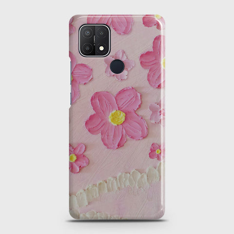 Oppo A15s Cover - Floral Series - Design 2 - Pink - Matte Finish - Snap On Hard Case with LifeTime Colors Guarantee