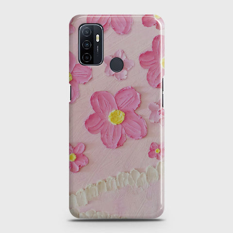 Oppo A53 Cover - Floral Series - Design 2 - Pink - Matte Finish - Snap On Hard Case with LifeTime Colors Guarantee