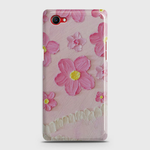 Oppo F7 Youth Cover - Floral Series - Design 2 - Pink - Matte Finish - Snap On Hard Case with LifeTime Colors Guarantee