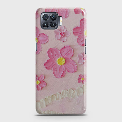 Oppo F17 Cover - Floral Series - Design 2 - Pink - Matte Finish - Snap On Hard Case with LifeTime Colors Guarantee