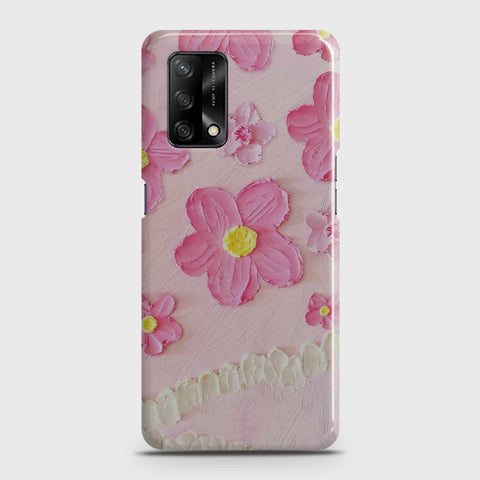 Oppo F19 Cover - Floral Series - Design 2 - Pink - Matte Finish - Snap On Hard Case with LifeTime Colors Guarantee