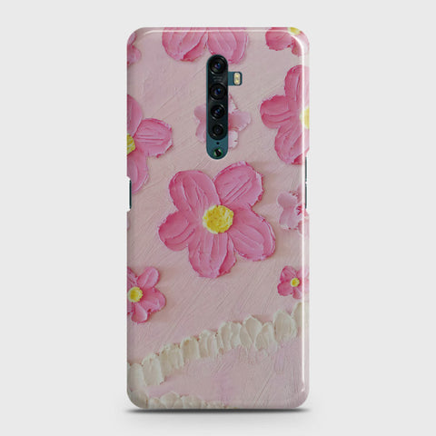 Oppo Reno 2 Cover - Floral Series - Design 2 - Pink - Matte Finish - Snap On Hard Case with LifeTime Colors Guarantee