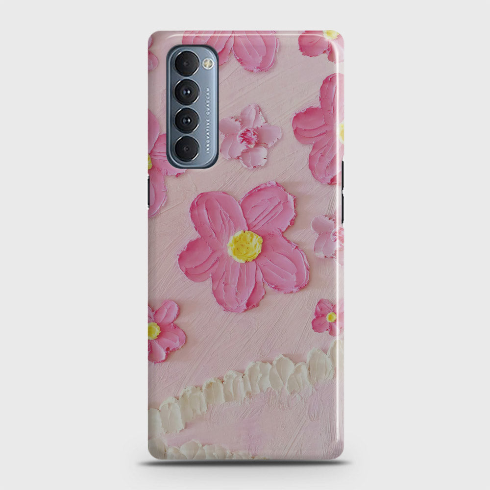 Oppo Reno 4 Pro 4G Cover - Floral Series - Design 2 - Pink - Matte Finish - Snap On Hard Case with LifeTime Colors Guarantee