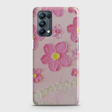 Oppo Reno 5 4G Cover - Floral Series - Design 2 - Pink - Matte Finish - Snap On Hard Case with LifeTime Colors Guarantee