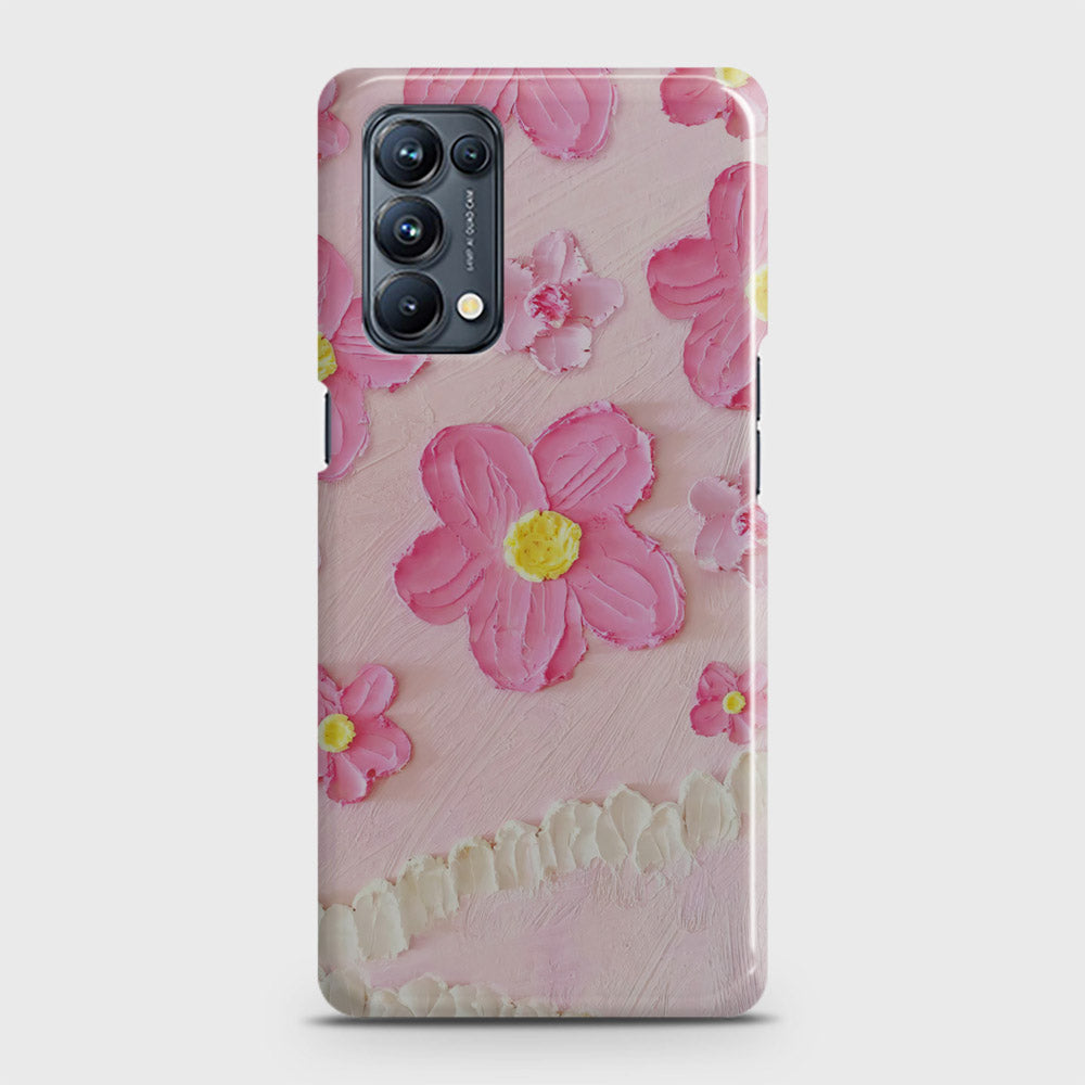 Oppo Reno 5 Pro 5G Cover - Floral Series - Design 2 - Pink - Matte Finish - Snap On Hard Case with LifeTime Colors Guarantee