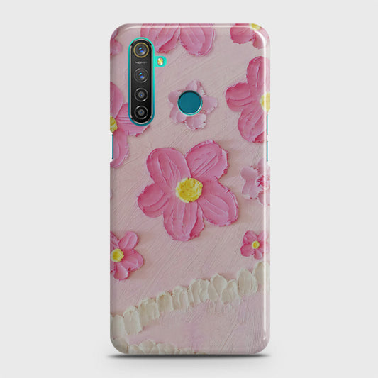 Realme 5 Pro Cover - Floral Series - Design 2 - Pink - Matte Finish - Snap On Hard Case with LifeTime Colors Guarantee