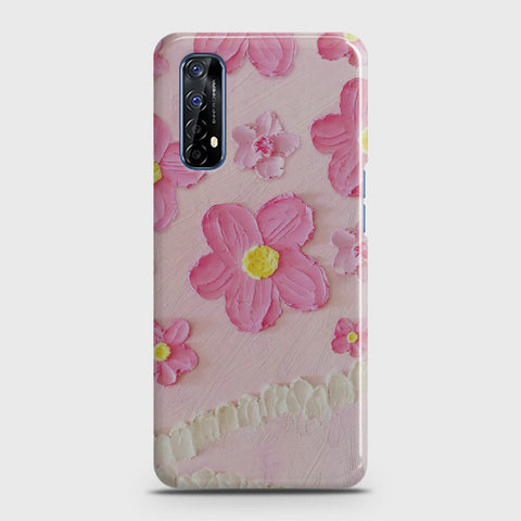 Realme 7 Cover - Floral Series - Design 2 - Pink - Matte Finish - Snap On Hard Case with LifeTime Colors Guarantee