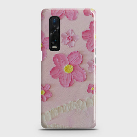 Oppo Find X2 Pro Cover - Floral Series - Design 2 - Pink - Matte Finish - Snap On Hard Case with LifeTime Colors Guarantee