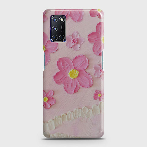 Oppo A52 Cover - Floral Series - Design 2 - Pink - Matte Finish - Snap On Hard Case with LifeTime Colors Guarantee