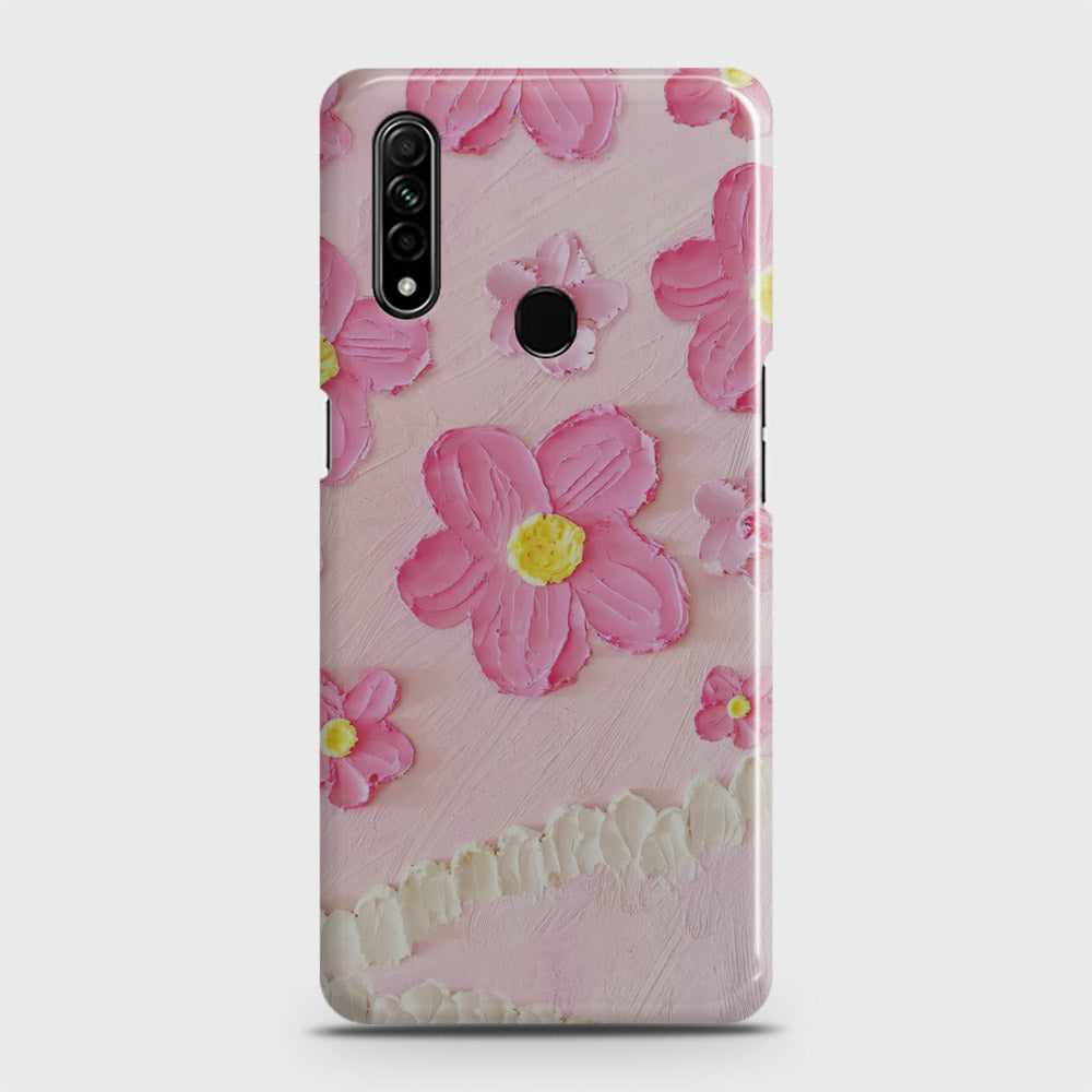 Oppo A8 Cover - Floral Series - Design 2 - Pink - Matte Finish - Snap On Hard Case with LifeTime Colors Guarantee