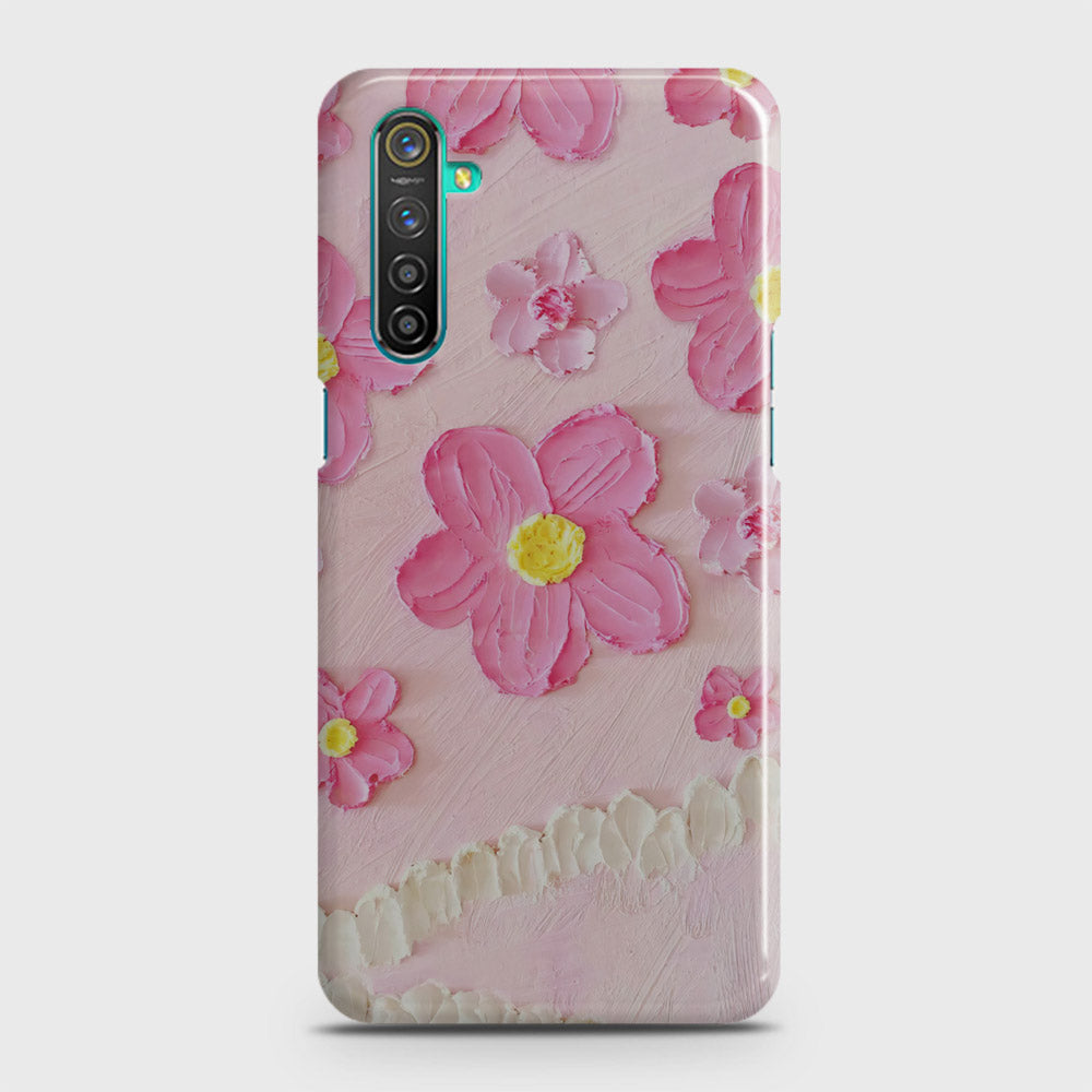 Realme 6 Cover - Floral Series - Design 2 - Pink - Matte Finish - Snap On Hard Case with LifeTime Colors Guarantee