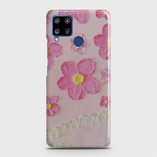 Realme C15 Cover - Floral Series - Design 2 - Pink - Matte Finish - Snap On Hard Case with LifeTime Colors Guarantee