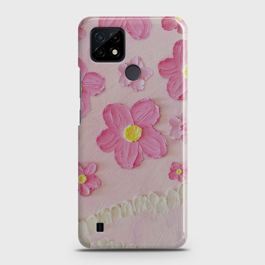 Realme C21 Cover - Floral Series - Design 2 - Pink - Matte Finish - Snap On Hard Case with LifeTime Colors Guarantee