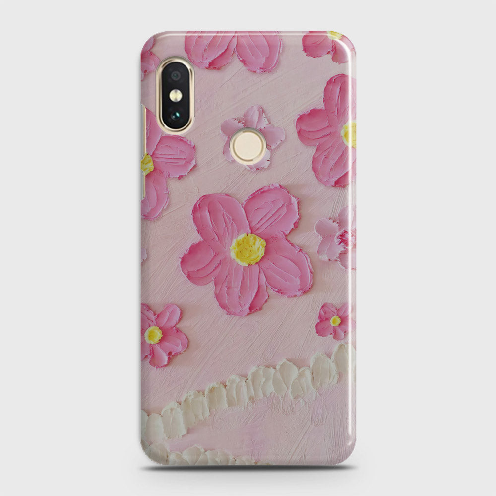 Xiaomi Mi 8 Cover - Floral Series - Design 2 - Pink - Matte Finish - Snap On Hard Case with LifeTime Colors Guarantee