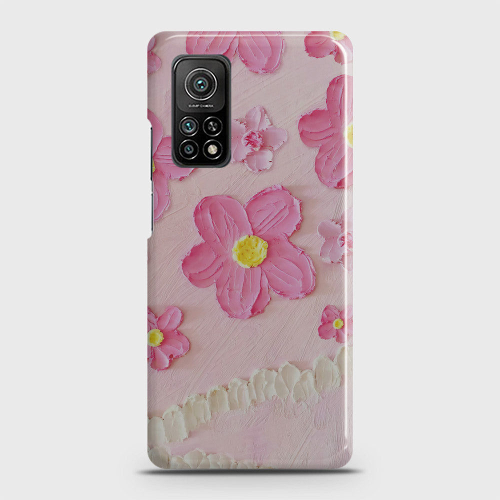 Xiaomi Mi 10T Cover - Floral Series - Design 2 - Pink - Matte Finish - Snap On Hard Case with LifeTime Colors Guarantee