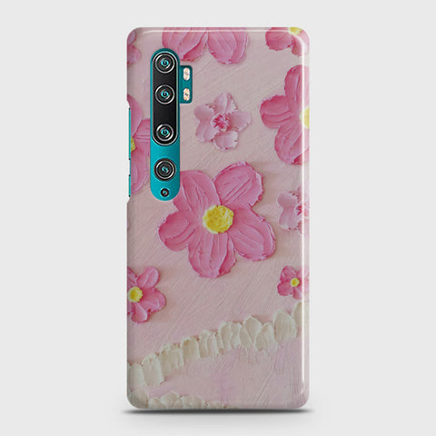 Xiaomi Mi Note 10 Cover - Floral Series - Design 2 - Pink - Matte Finish - Snap On Hard Case with LifeTime Colors Guarantee