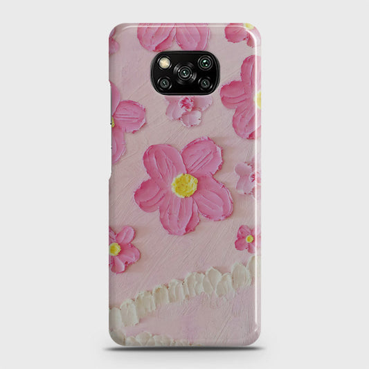 Xiaomi Poco X3 Cover - Floral Series - Design 2 - Pink - Matte Finish - Snap On Hard Case with LifeTime Colors Guarantee