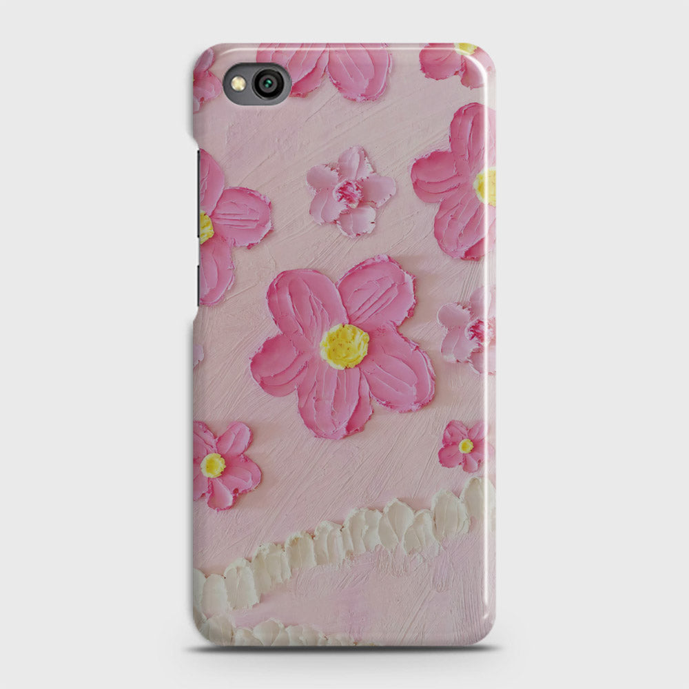 Xiaomi Redmi Go Cover - Floral Series - Design 2 - Pink - Matte Finish - Snap On Hard Case with LifeTime Colors Guarantee