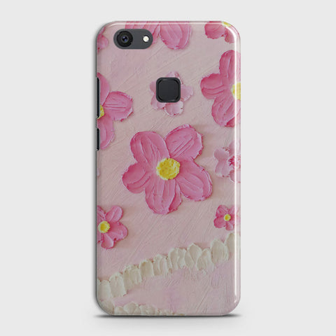 Vivo V7 Plus Cover - Floral Series - Design 2 - Pink - Matte Finish - Snap On Hard Case with LifeTime Colors Guarantee