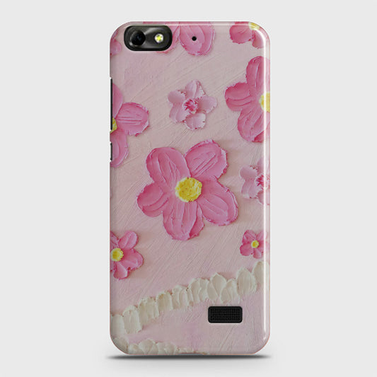 Huawei Honor 4C Cover - Floral Series - Design 2 - Pink - Matte Finish - Snap On Hard Case with LifeTime Colors Guarantee