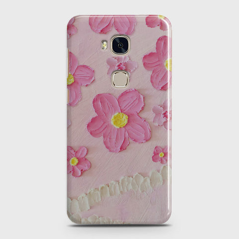 Huawei Honor 5X Cover - Floral Series - Design 2 - Pink - Matte Finish - Snap On Hard Case with LifeTime Colors Guarantee