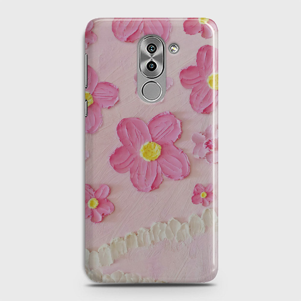 Huawei Honor 6X Cover - Floral Series - Design 2 - Pink - Matte Finish - Snap On Hard Case with LifeTime Colors Guarantee