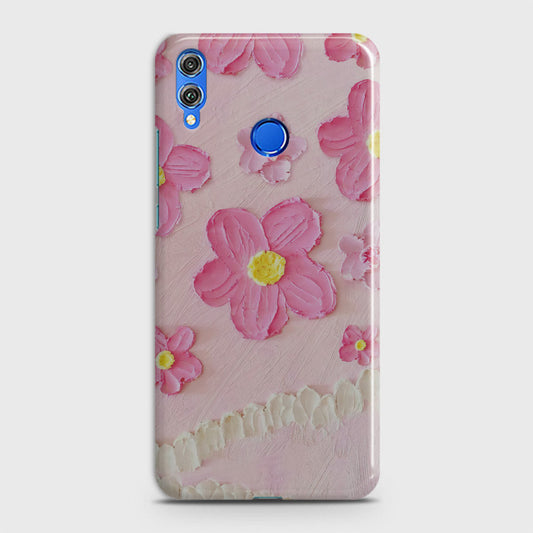 Huawei Honor 8X Cover - Floral Series - Design 2 - Pink - Matte Finish - Snap On Hard Case with LifeTime Colors Guarantee