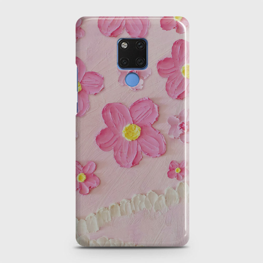 Huawei Mate 20 Cover - Floral Series - Design 2 - Pink - Matte Finish - Snap On Hard Case with LifeTime Colors Guarantee