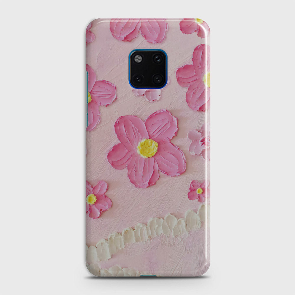 Huawei Mate 20 Pro Cover - Floral Series - Design 2 - Pink - Matte Finish - Snap On Hard Case with LifeTime Colors Guarantee