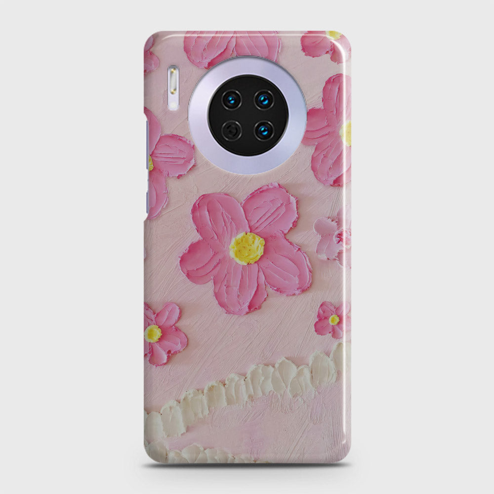 Huawei Mate 30 Cover - Floral Series - Design 2 - Pink - Matte Finish - Snap On Hard Case with LifeTime Colors Guarantee