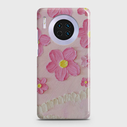 Huawei Mate 30 Cover - Floral Series - Design 2 - Pink - Matte Finish - Snap On Hard Case with LifeTime Colors Guarantee