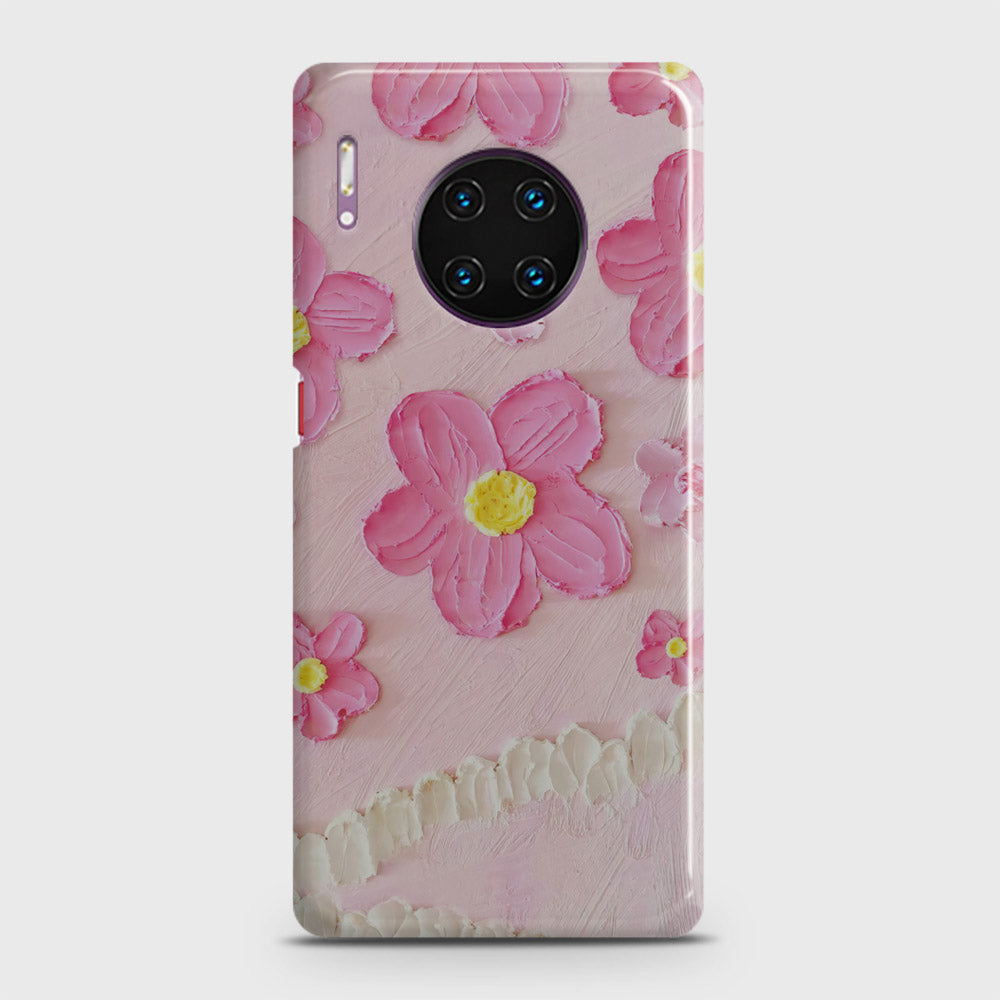 Huawei Mate 30 Pro Cover - Floral Series - Design 2 - Pink - Matte Finish - Snap On Hard Case with LifeTime Colors Guarantee