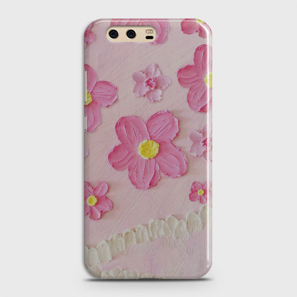 Huawei P10 Cover - Floral Series - Design 2 - Pink - Matte Finish - Snap On Hard Case with LifeTime Colors Guarantee