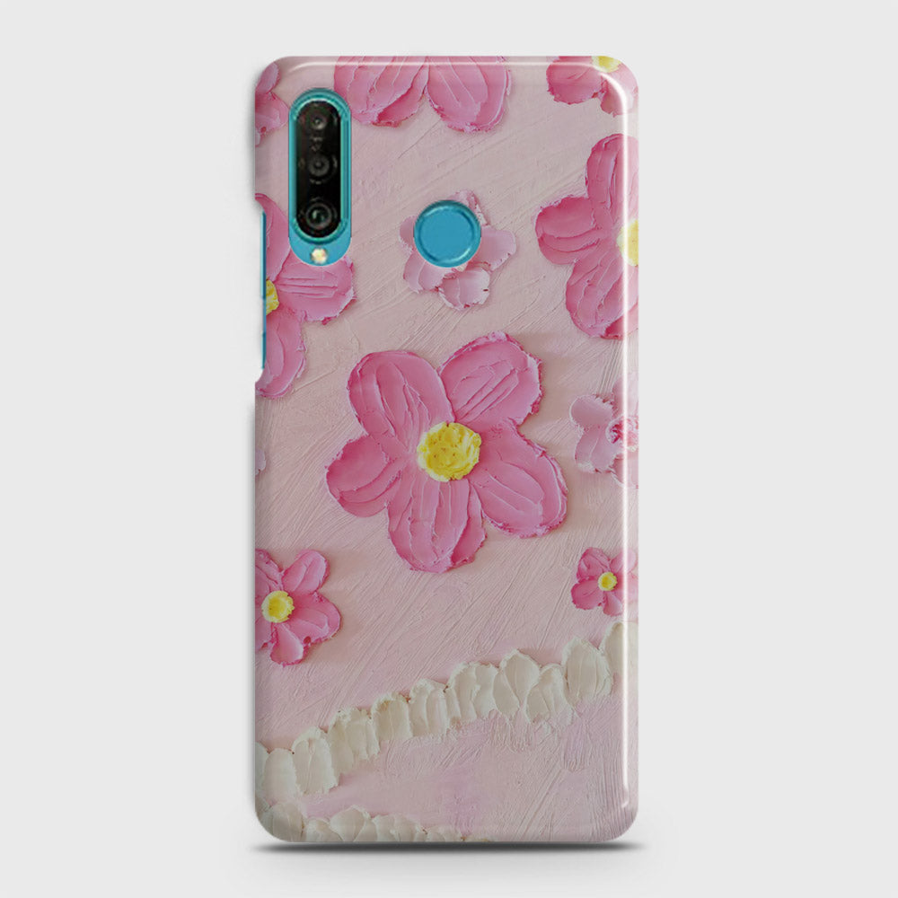 Huawei P30 lite Cover - Floral Series - Design 2 - Pink - Matte Finish - Snap On Hard Case with LifeTime Colors Guarantee